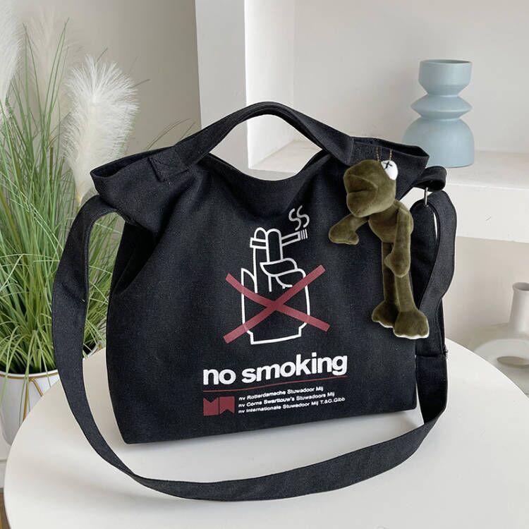 Large Capacity Casual Horizontal Thick Canvas Shoulder Bag For Men