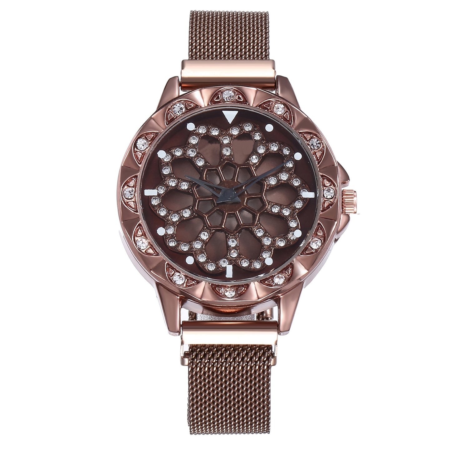 Time to run ladies magnet buckle quartz