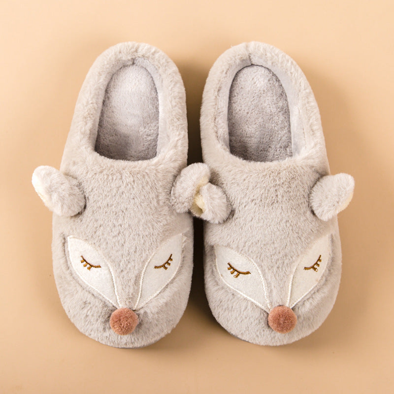 Fox cute house cotton slippers