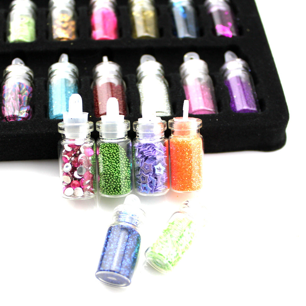 Nail Jewelry Set  48 In One     Nail Sequins Powder DIY Handmade Toy Material 11x22mm