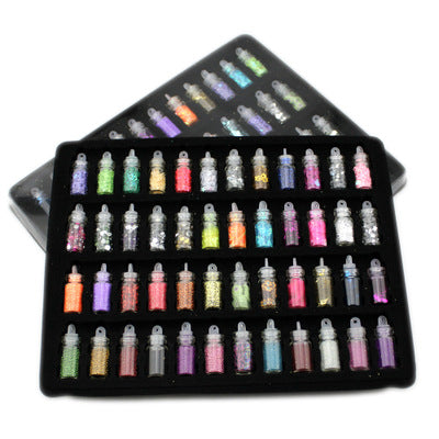 Nail Jewelry Set  48 In One     Nail Sequins Powder DIY Handmade Toy Material 11x22mm
