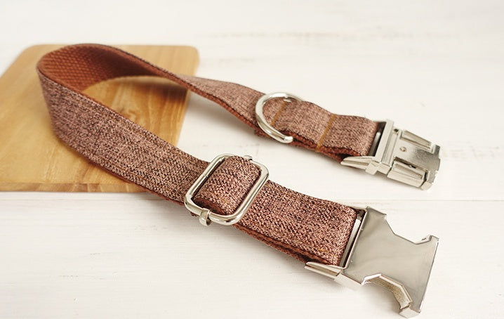 Brown plaid dog ring