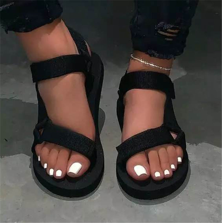 Velcro flat casual sandals