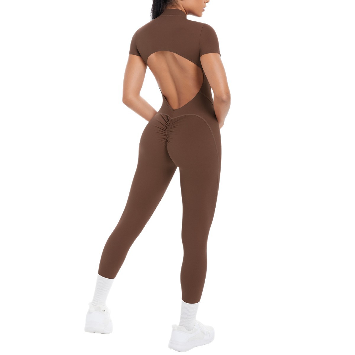 Women's European And American Skinny Hollow-out Short Sleeve Rompers