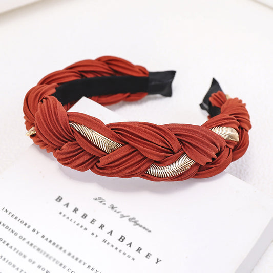 European And American Twist Braid Metal Chain Headband