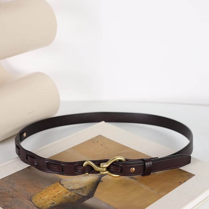 Niche Hook Retro First Layer Cowhide Belt
