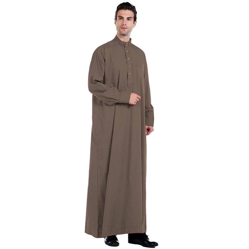 Men's robe stand collar