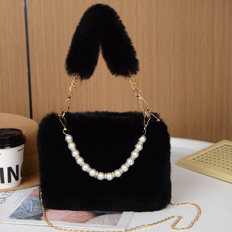 Fashion Plush Bag Chain Crossbody Bag