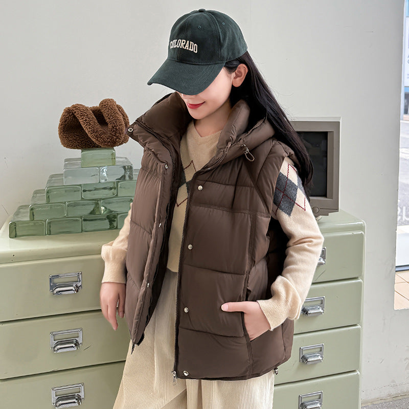 Women's Hooded Autumn And Winter New Thickened Plus Size Jacket Vest