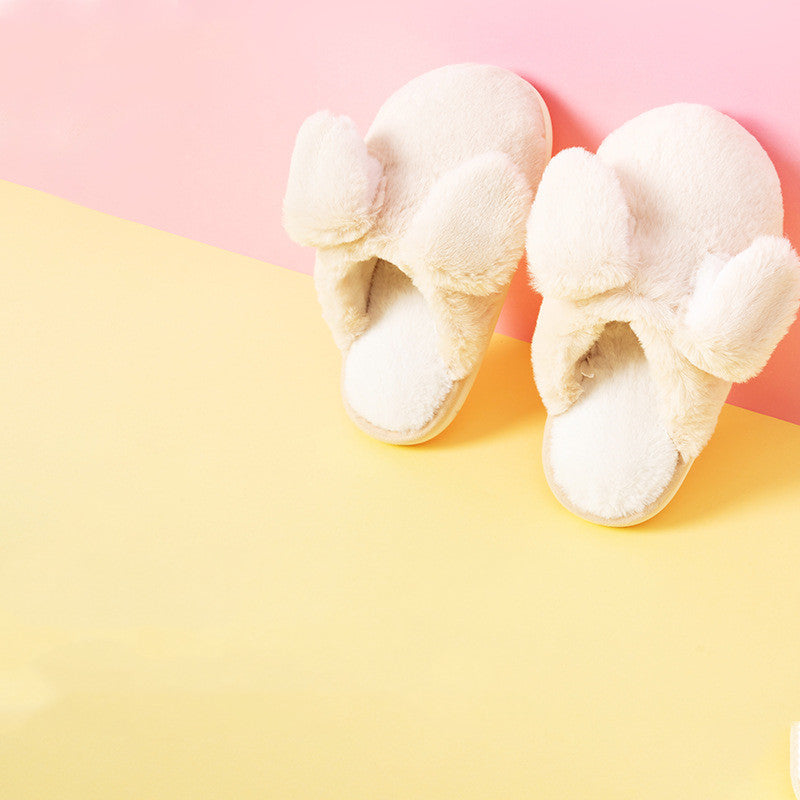 Women's Fashion Plush Rabbit Ears Slippers