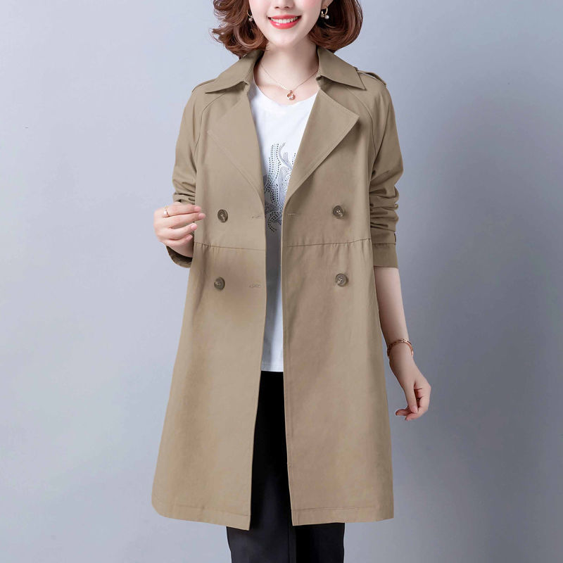 New Women's Solid Color Loose Trench Coat