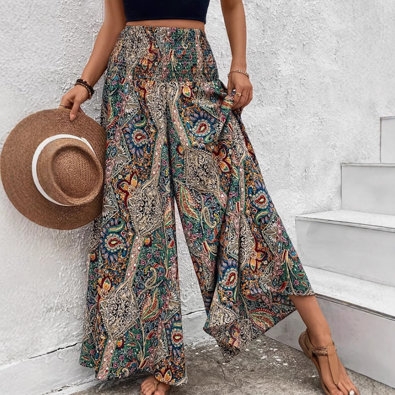 Colorful Printed Casual And Stylish High-waisted Loose Fit