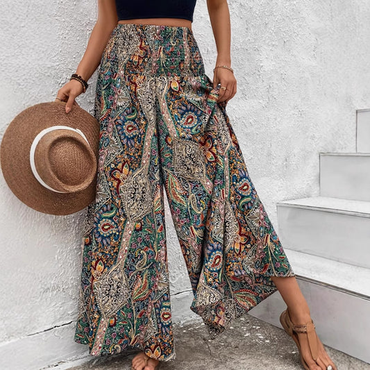Colorful Printed Casual And Stylish High-waisted Loose Fit