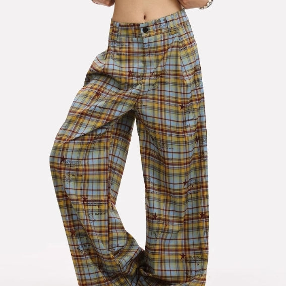 American Retro Contrast Color Striped Graffiti Wide-leg Casual Pants
