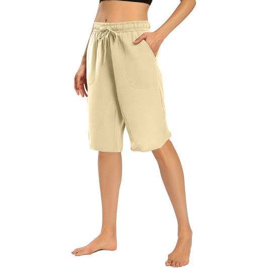 Cotton Linen Capri Pants Loose Wide Leg Women's Hip Hop Sports Bermuda Shorts