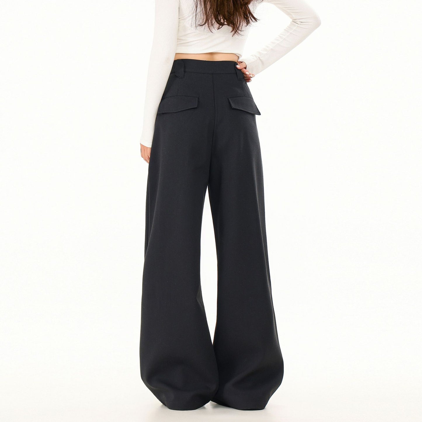 Old-money-style Relaxed Wide-leg Linen Casual Dress Pants