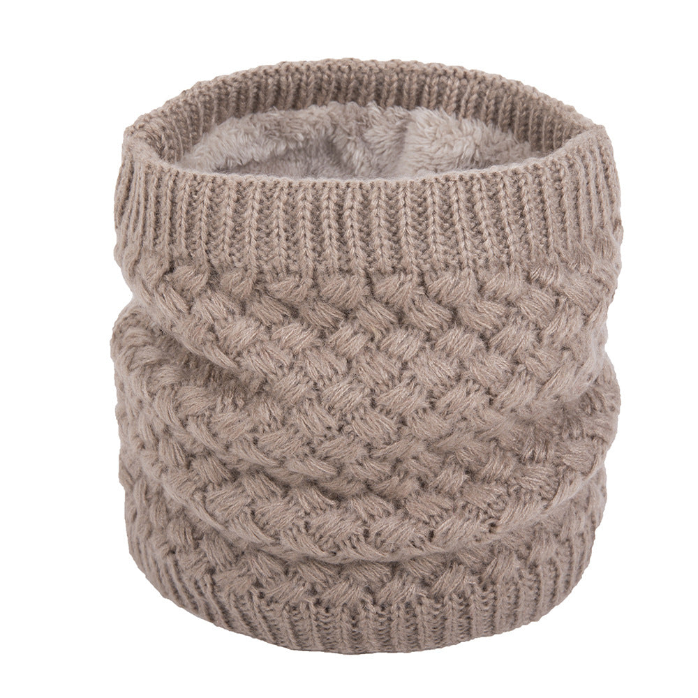 Winter plus velvet warm wool knitted bib cover