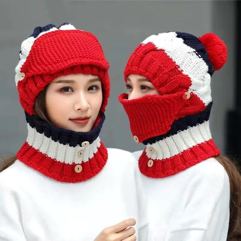 Hat female autumn and winter bib one