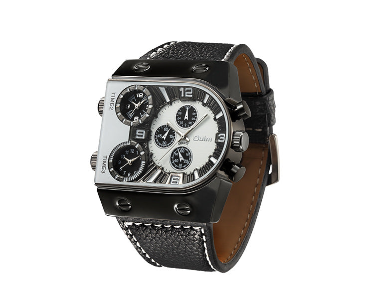 Oulm large dial quartz watch