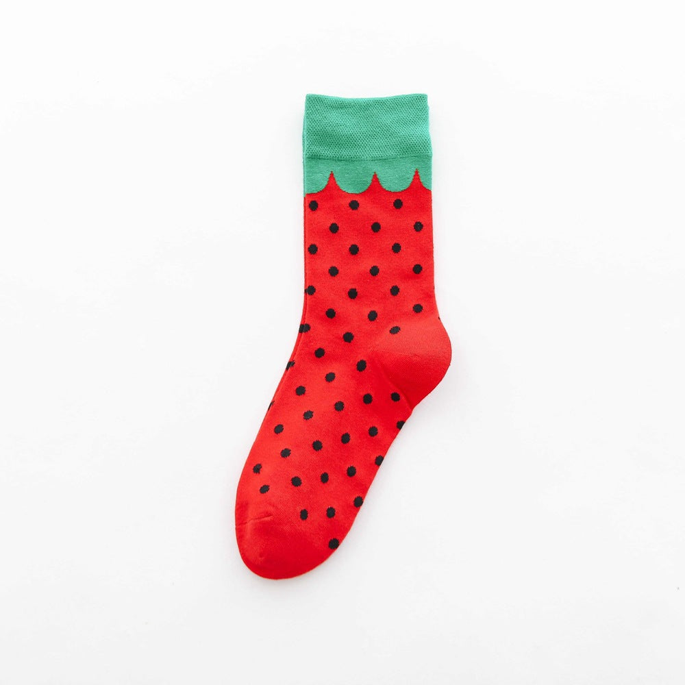 Fruit tube women's socks Jacquard cartoon Japanese women's socks