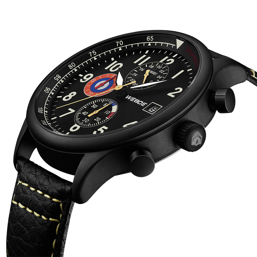 Running seconds waterproof belt watch