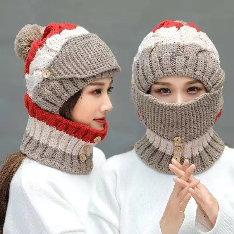 Hat female autumn and winter bib one