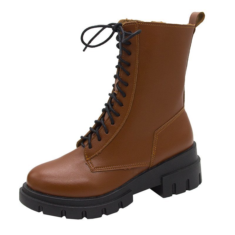 Autumn And Winter New Square Heel Martin Boots Women's Mid-heel