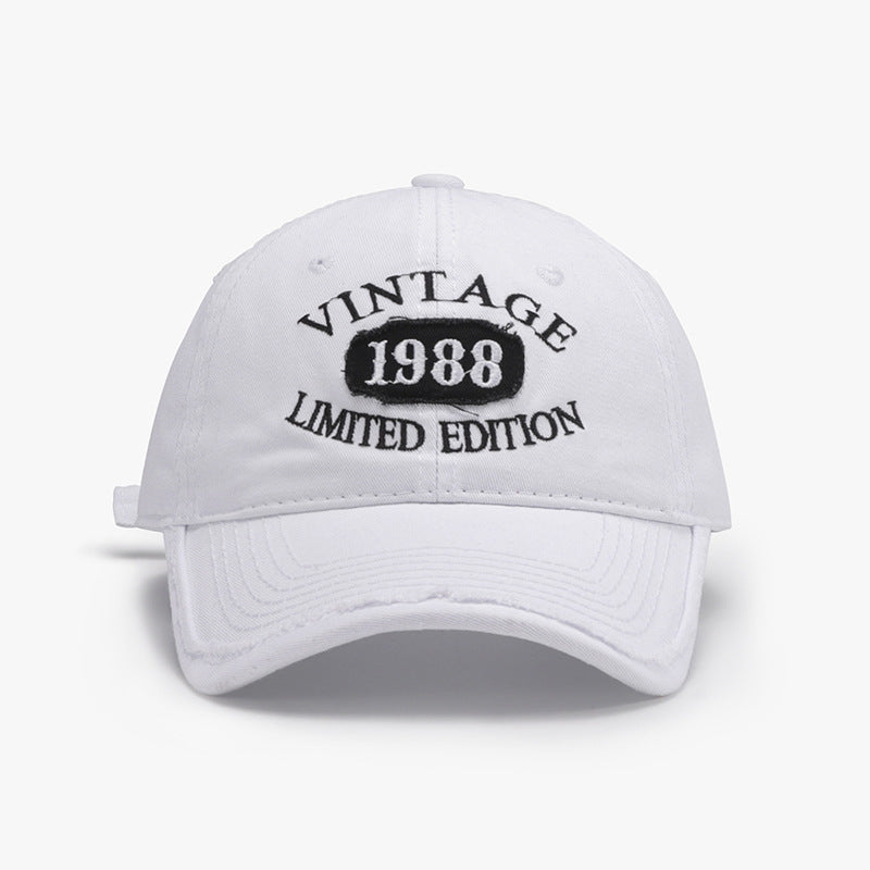 Spring New Big Head Circumference Letter Embroidery Women's Face-looking Small Peaked Cap