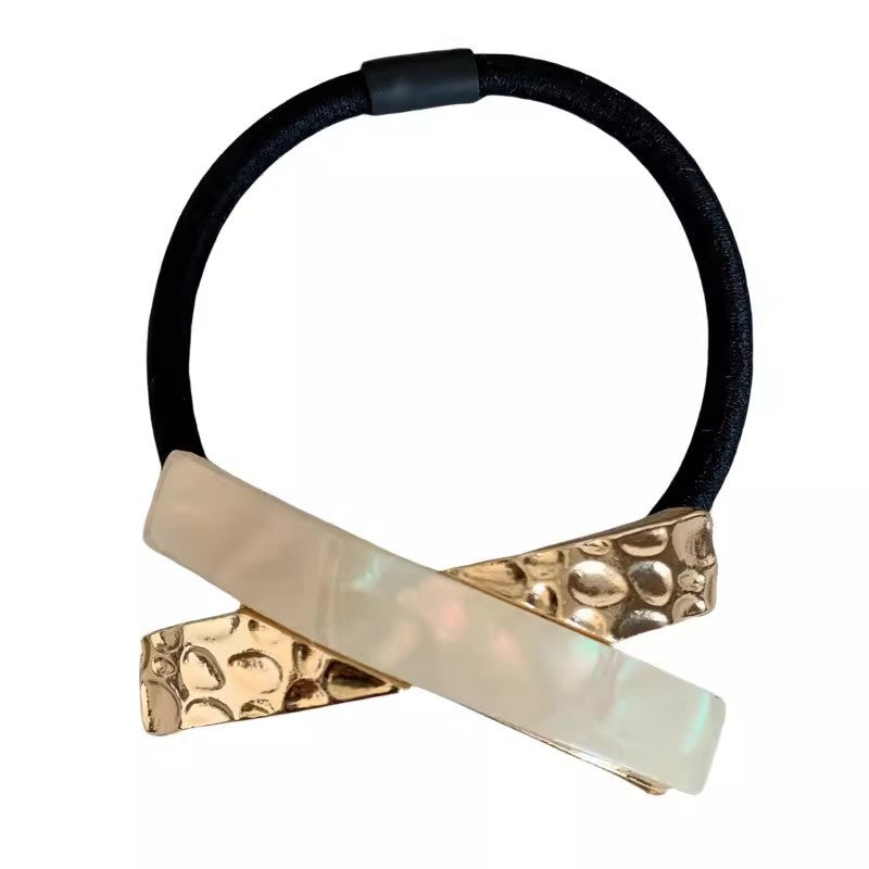 High-grade Acetate Metal Stitching Rubber Band Female Hair Rope Thick And Durable