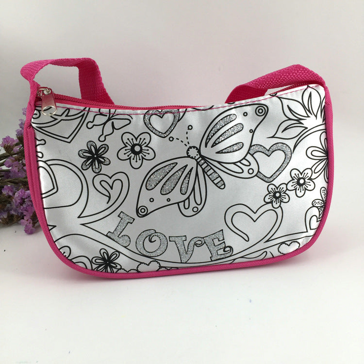 Children's Puzzle Color Tote Diy Painted Graffiti Bag