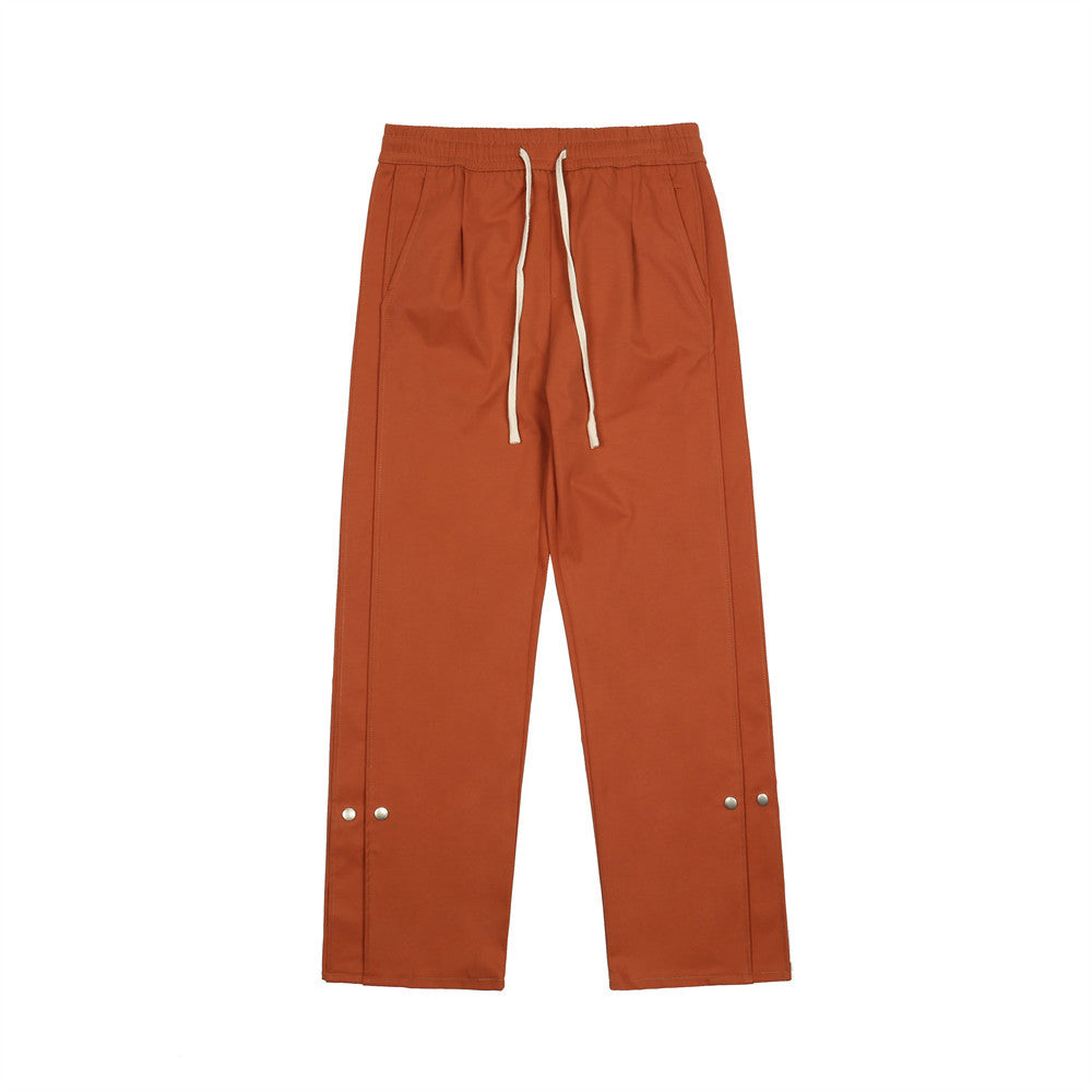 Elastic Waist Loose Straight Pants Street Trend Patchwork