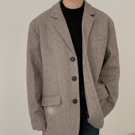 Vintage Hong Kong Style Single Breasted Suit Jacket For Men