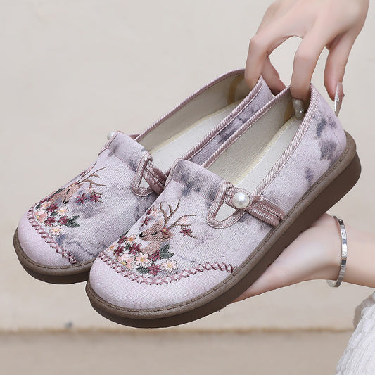 Women's All-matching New Summer Ethnic Style Embroidered Cotton Shoes