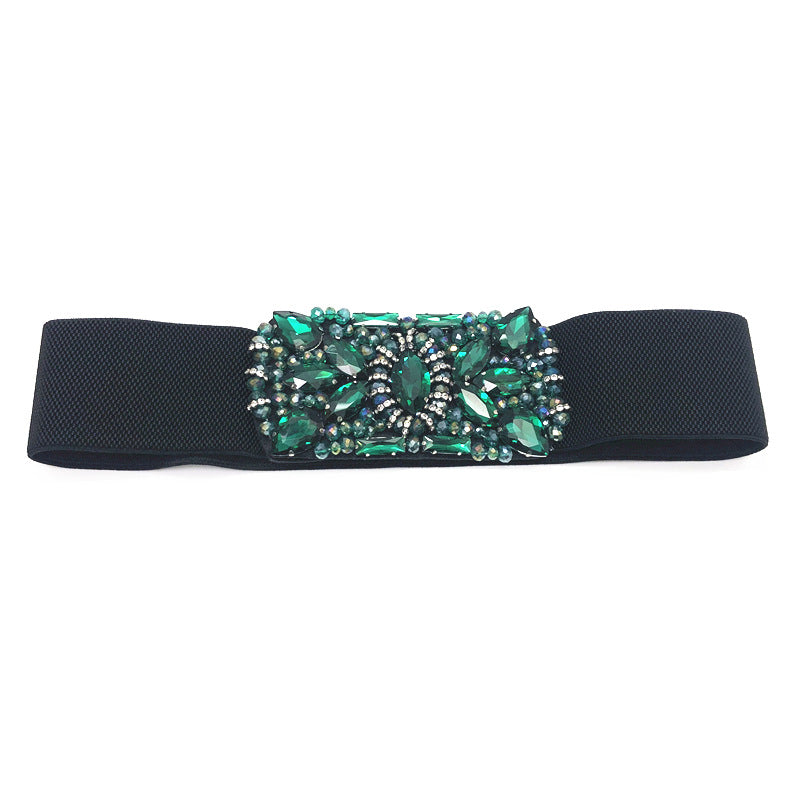 Women's Color Inlaid Diamond Ring Crystal Rhinestone Belt