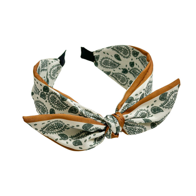 Paisley Fabric Satin Wide Version Hair Band