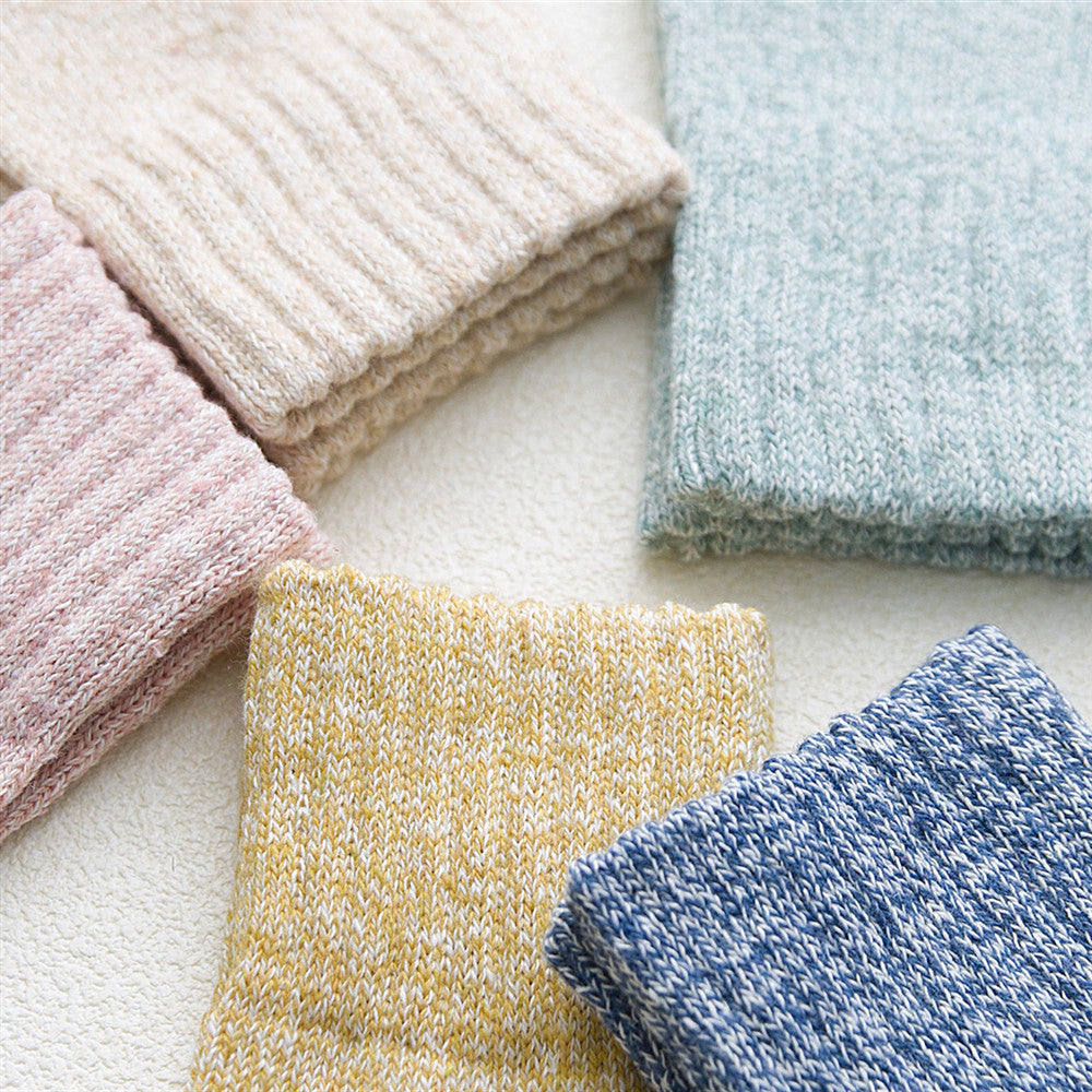 Autumn And Winter Thickened Keep Warm Pure Color Parallel Women's Socks