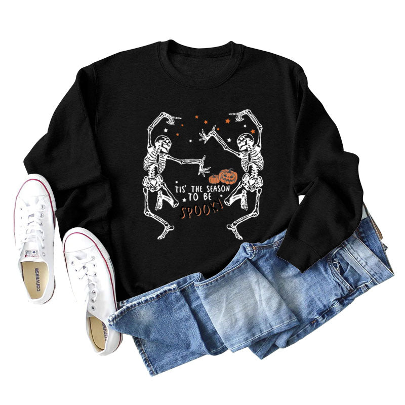 European And American Letter Print Loose Long Sleeve Sweatshirt