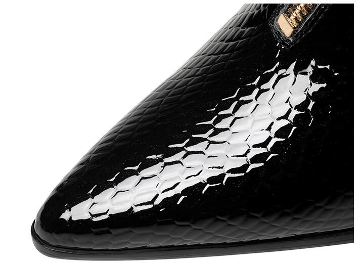Women's Leather Thick Heel Pointed Toe Boots