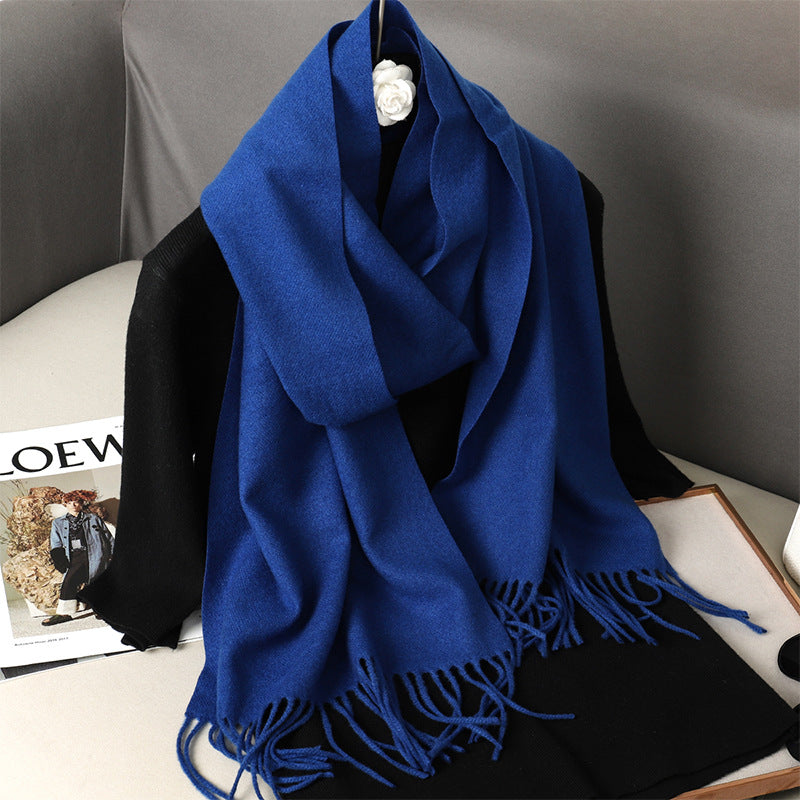 Solid Color Maillard Scarf Cashmere-like Women Warm Shawl