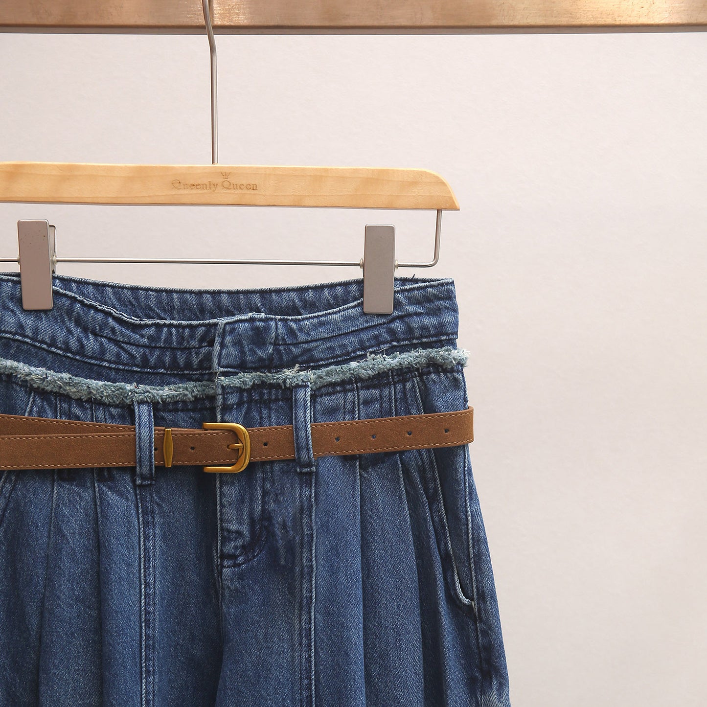 High-waisted A-line Wide-leg Long Jeans