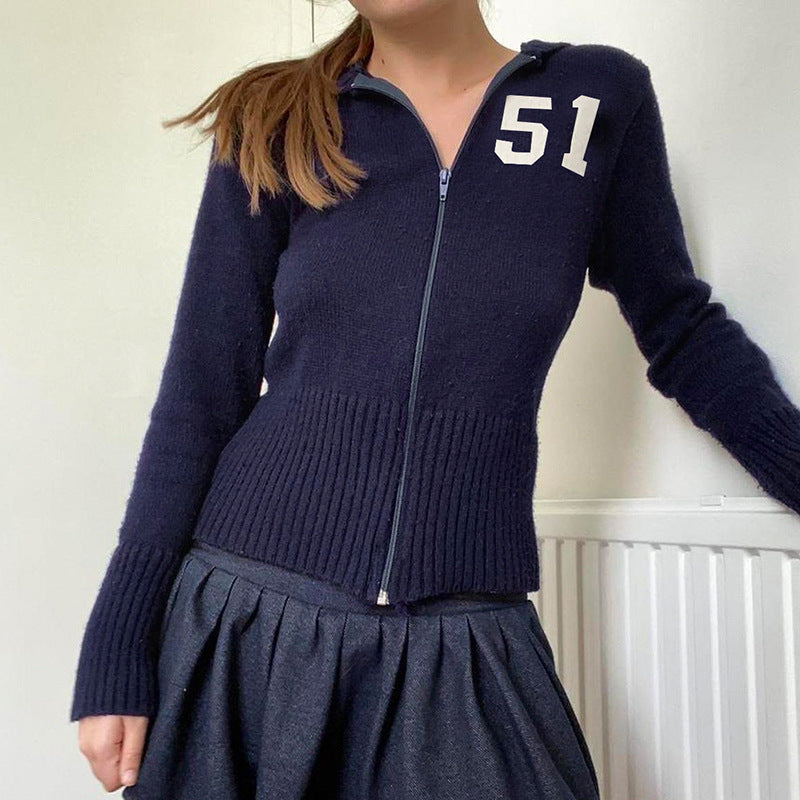 European And American Style Retro Digital Sweater Cardigan