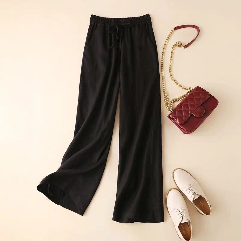 Literature And Art Cotton And Linen Large Casual Wide Leg Pants Women