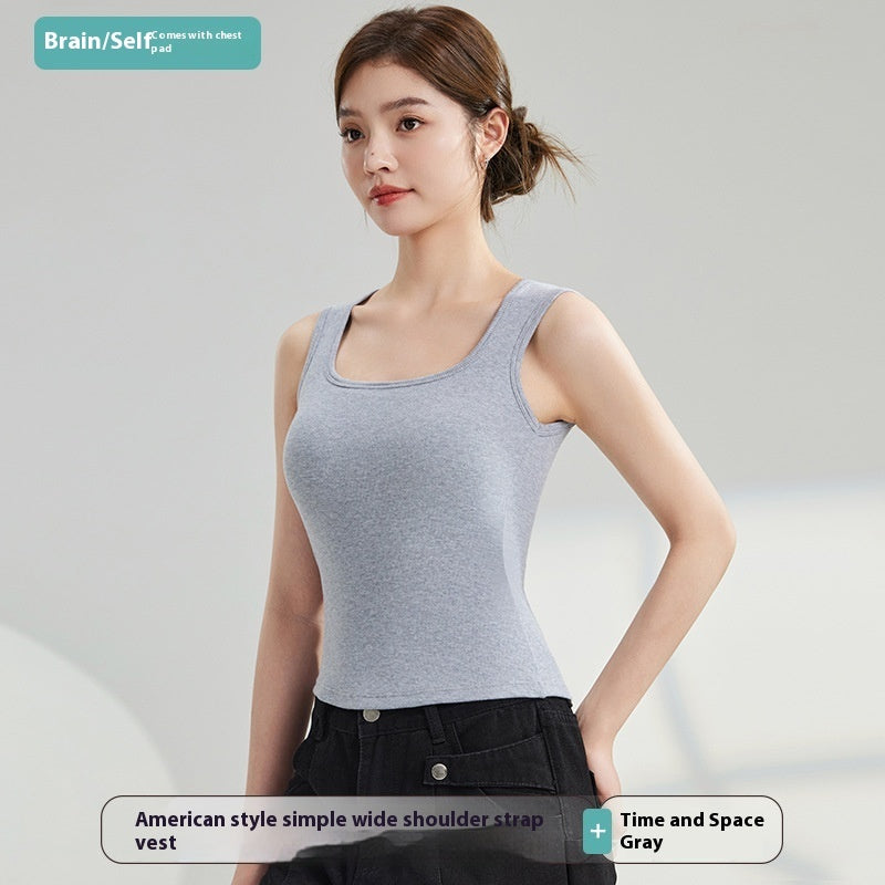 Sunderwear-free Vest Breast Holding Waist Cotton Feeling Antibacterial Breathable Outer Wear Underwear