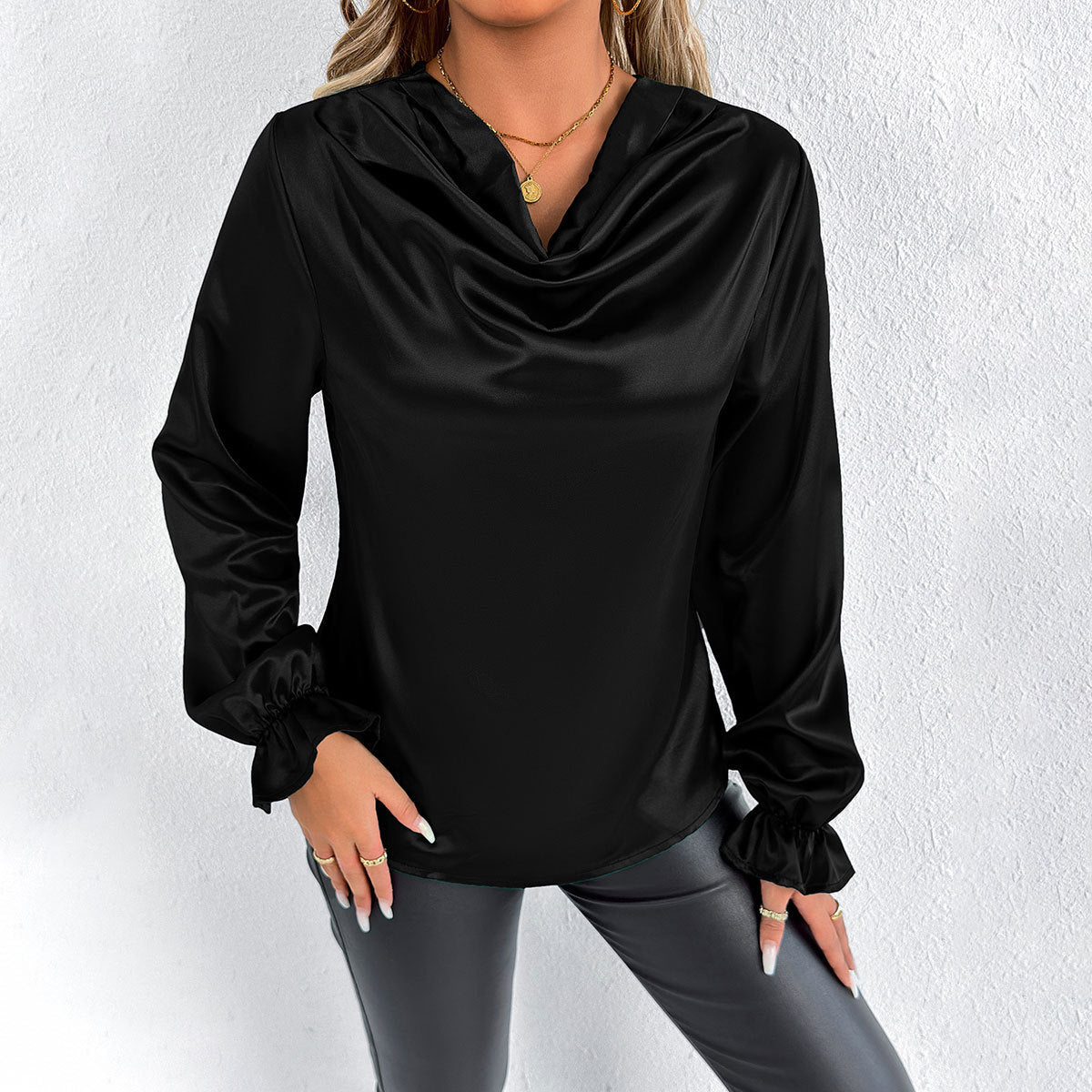 Summer Satin Shirt Women's Regular Sleeve