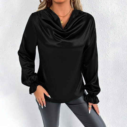Summer Satin Shirt Women's Regular Sleeve