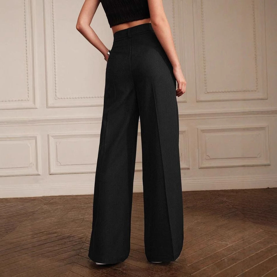 Leisure Commute Suit Pants Straight Wide Leg Pants