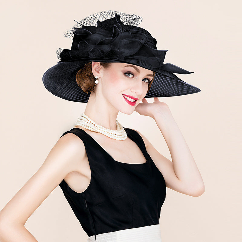 Fashion Simple Ladies Organza Top Hat