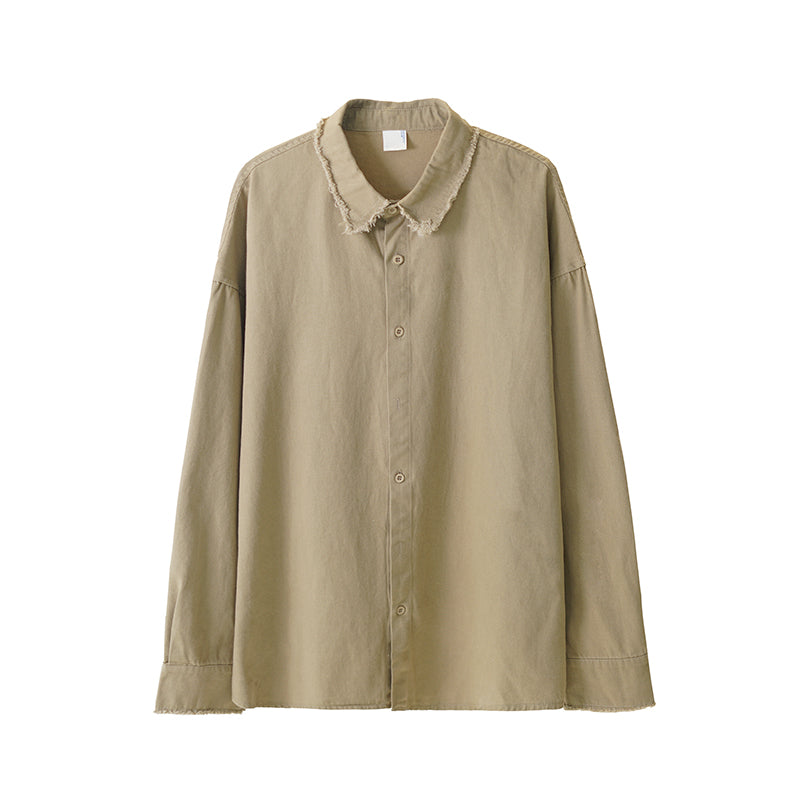 Vintage Long-sleeved Shirt Jacket Men's Korean Fashion Handsome Shirt