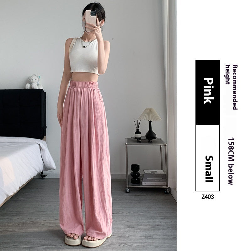 Loose Drape Casual Straight-leg Thin Ice Silk Wide-leg Pants