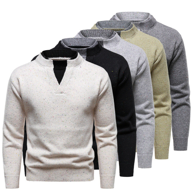 American Retro Fake Two-piece V-neck Dotted Sweater
